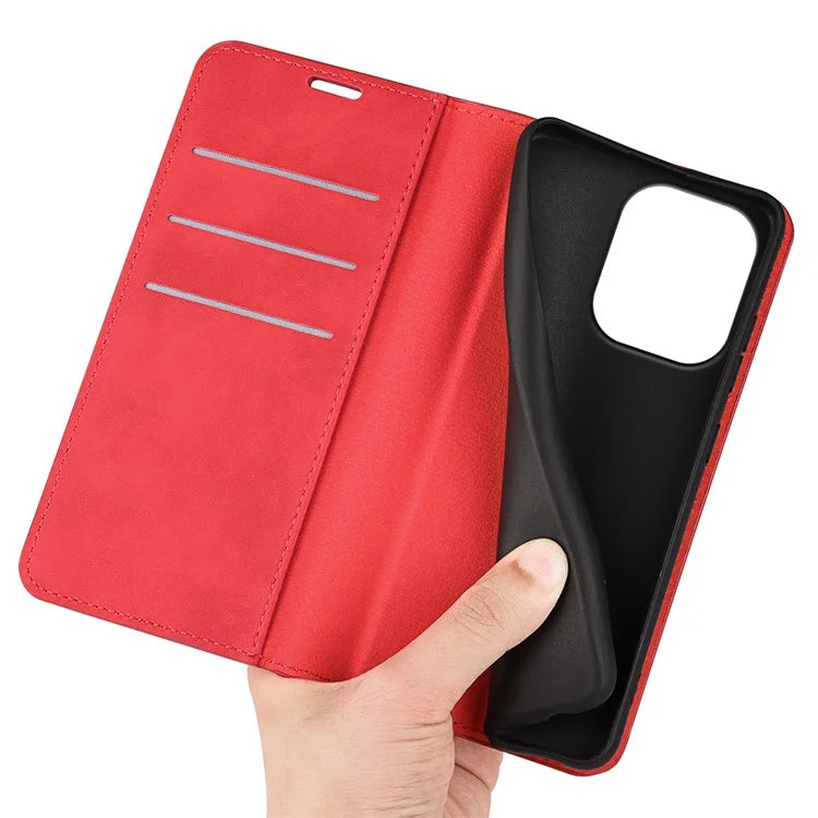 For Xiaomi Redmi Note 13 4G Leather Case Wallet Skin-touch Phone Cover