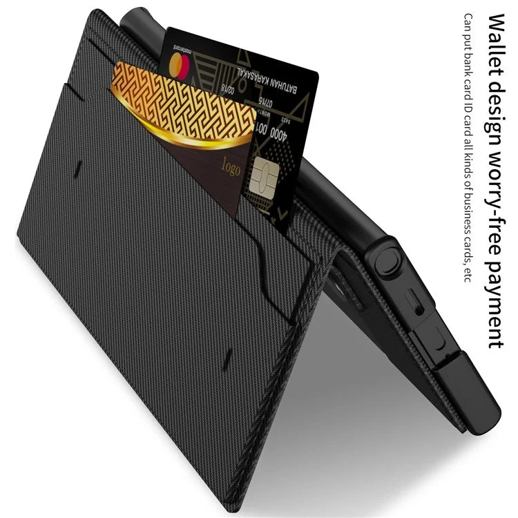 GKK For Samsung Galaxy S24+ Magnetic Case Leather+PC Card Holder Phone Cover