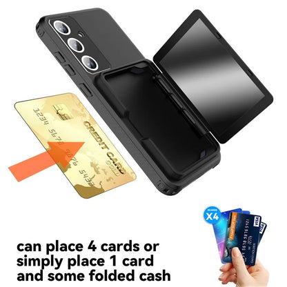 For Samsung Galaxy S24 Case Scratch-proof PC+TPU Makeup Mirror Phone Cover