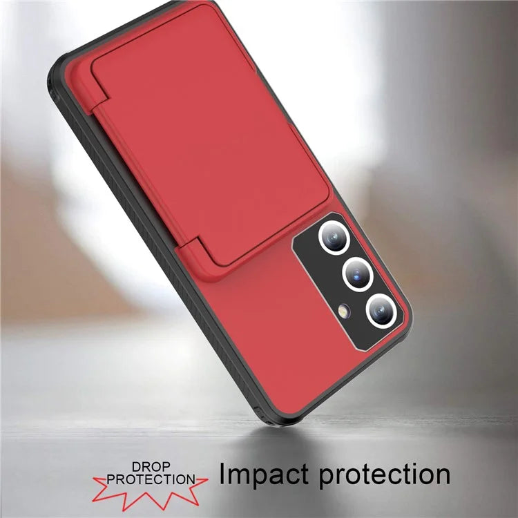 For Samsung Galaxy S24 Case Scratch-proof PC+TPU Makeup Mirror Phone Cover