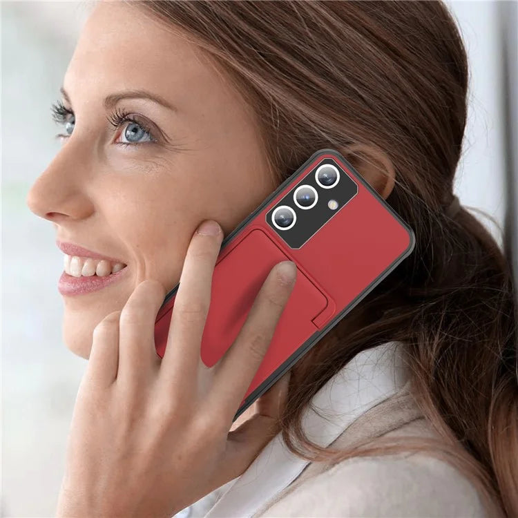 For Samsung Galaxy S24 Case Scratch-proof PC+TPU Makeup Mirror Phone Cover