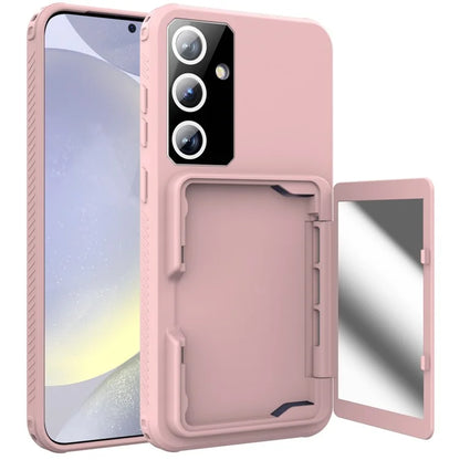 For Samsung Galaxy S24 Case Scratch-proof PC+TPU Makeup Mirror Phone Cover
