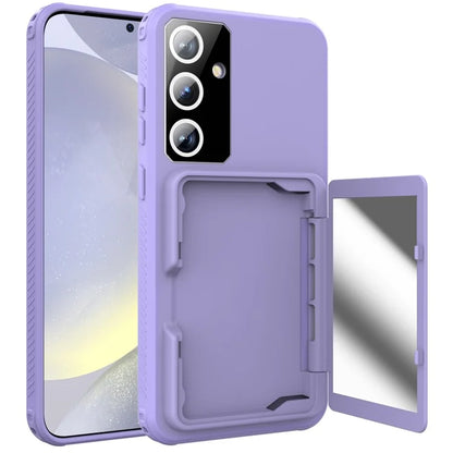 For Samsung Galaxy S24 Case Scratch-proof PC+TPU Makeup Mirror Phone Cover
