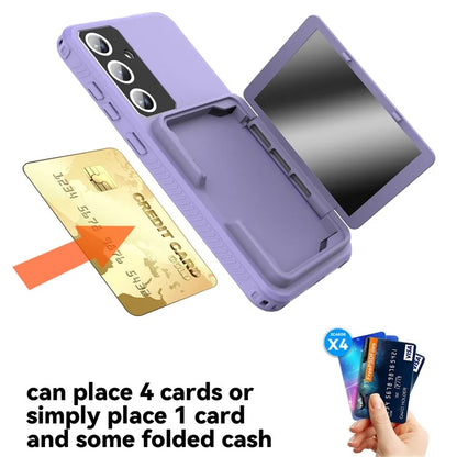 For Samsung Galaxy S24 Case Scratch-proof PC+TPU Makeup Mirror Phone Cover