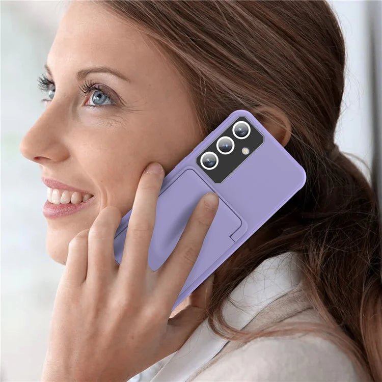 For Samsung Galaxy S24 Case Scratch-proof PC+TPU Makeup Mirror Phone Cover