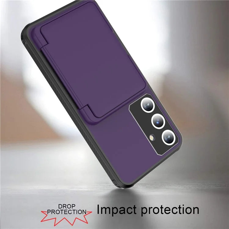 For Samsung Galaxy S24 Case Scratch-proof PC+TPU Makeup Mirror Phone Cover