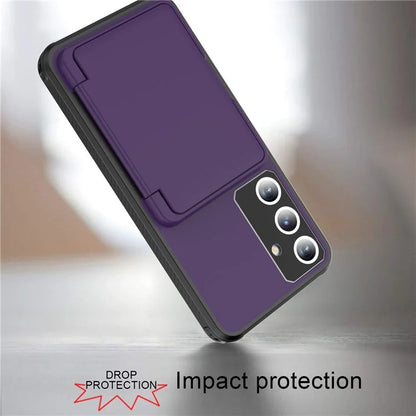 For Samsung Galaxy S24 Case Scratch-proof PC+TPU Makeup Mirror Phone Cover
