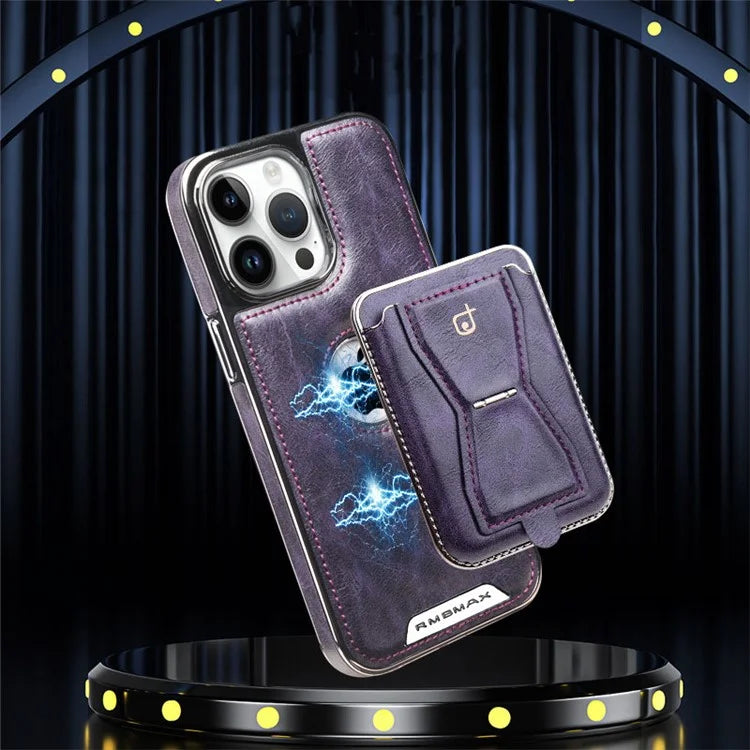 RMBMAX For iPhone 15 Pro Max Case Detachable 2-in-1 Card Holder Shockproof Phone Shell