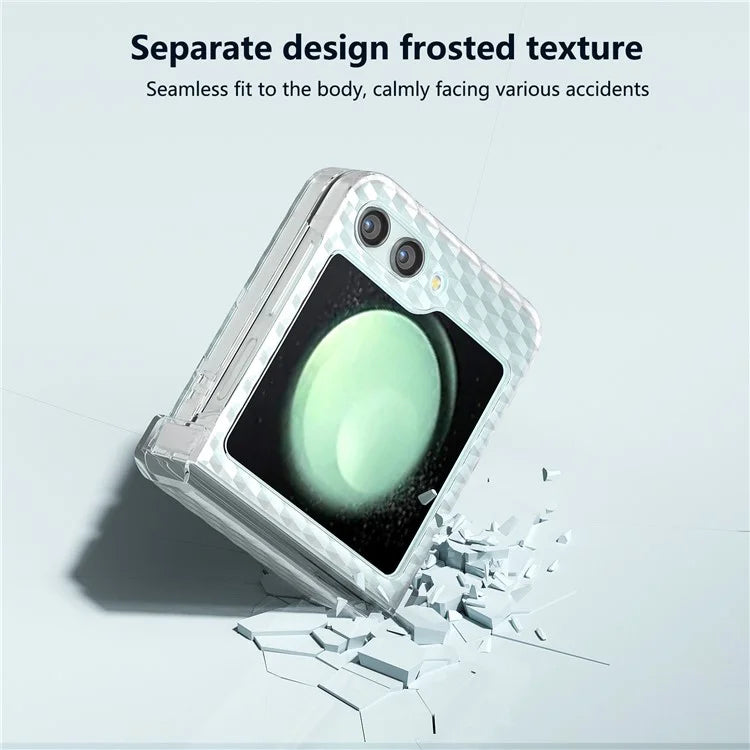 For Samsung Galaxy Z Flip5 5G Case Sea Sand Texture Matte PC Cover with Hinge Protection