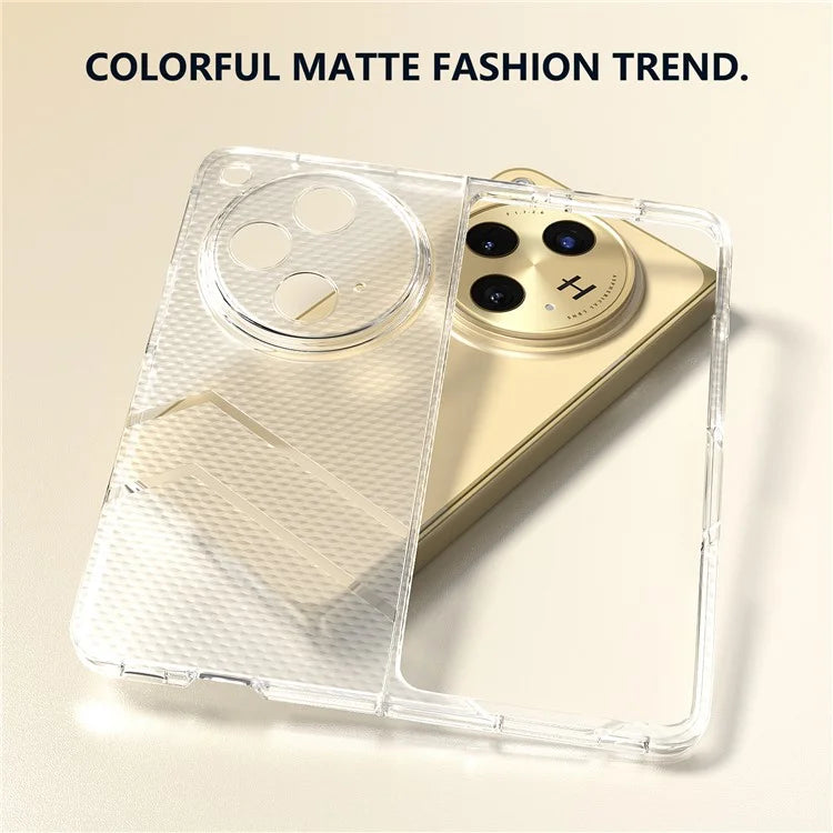 For Oppo Find N3 5G Case Transparent Hard PC Matte Phone Cover Sea Sand Texture