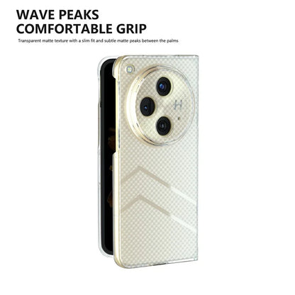 For Oppo Find N3 5G Case Transparent Hard PC Matte Phone Cover Sea Sand Texture