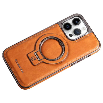 RMBMAX For iPhone 15 Pro Shockproof Case Magnetic Phone Shell with Electroplated Kickstand