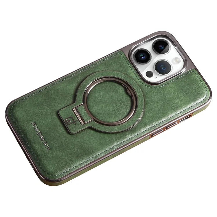 RMBMAX For iPhone 15 Pro Shockproof Case Magnetic Phone Shell with Electroplated Kickstand