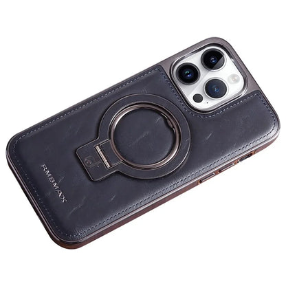 RMBMAX For iPhone 15 Pro Shockproof Case Magnetic Phone Shell with Electroplated Kickstand