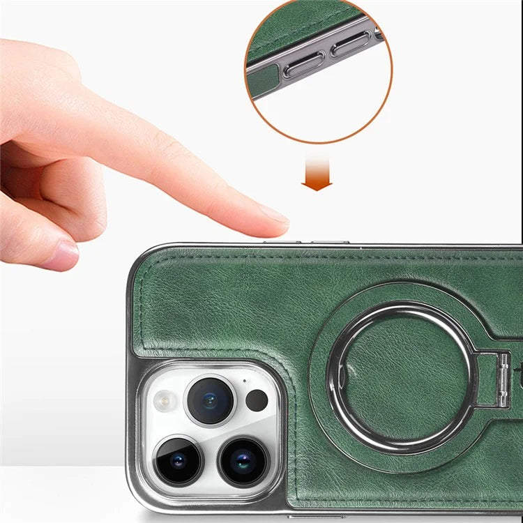 RMBMAX For iPhone 14 Pro Max Magnetic Case Electroplated Kickstand Phone Cover