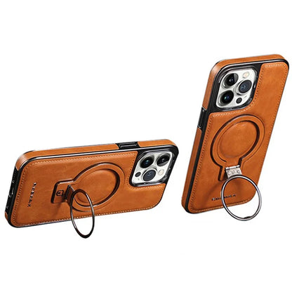 RMBMAX Shockproof Case for iPhone 15 Pro Max Electroplating Kickstand Magnetic Phone Shell