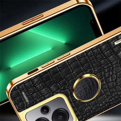 For Xiaomi Redmi Note 13 Pro+ 5G Case 6D Electroplating Ring Kickstand Anti-drop Cell Phone Cover