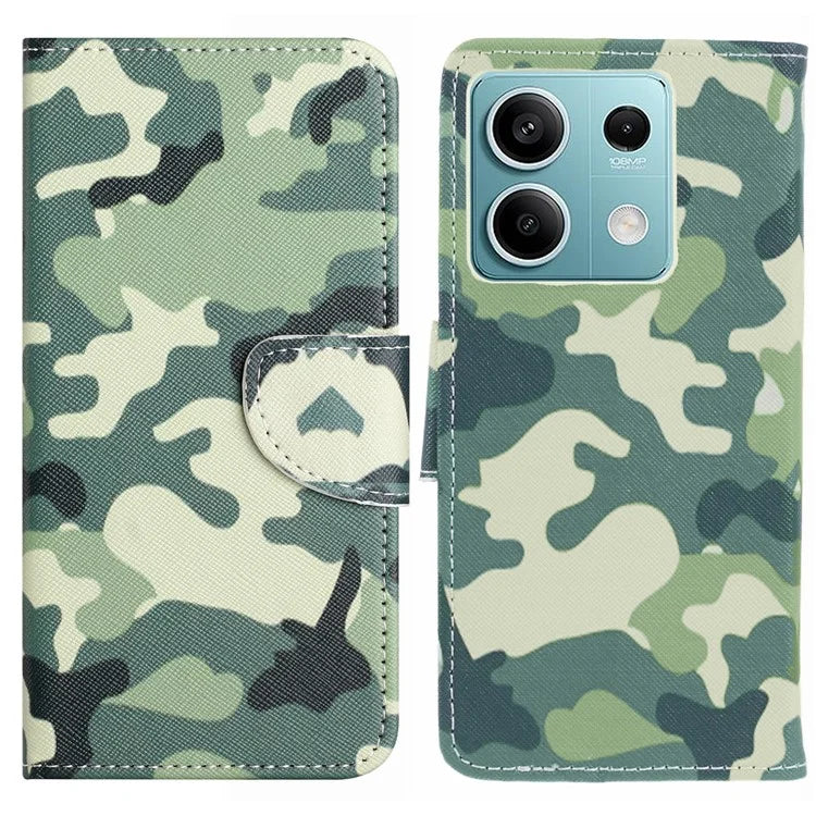 Phone Case for Xiaomi Redmi Note 13 5G PU Leather Cross Texture Wallet Cover