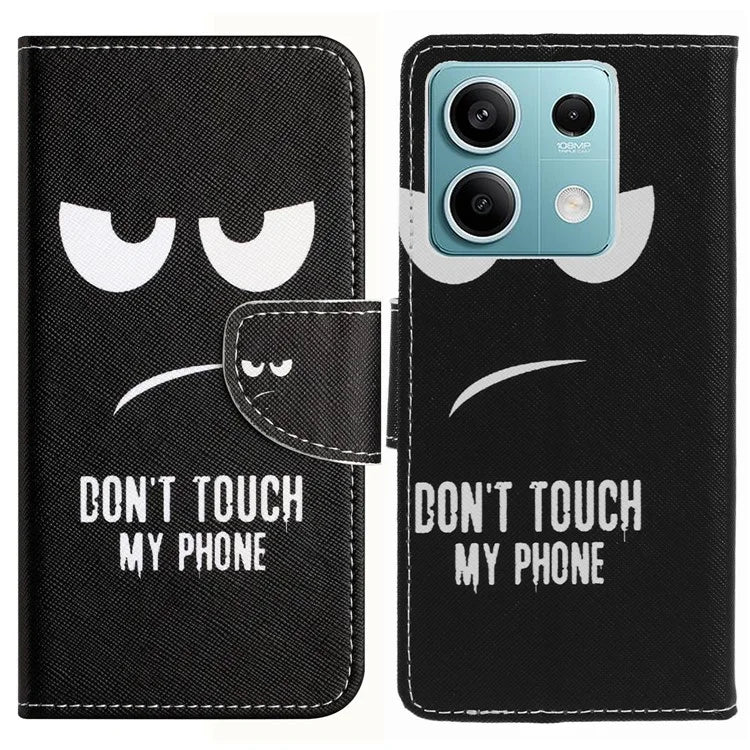 Phone Case for Xiaomi Redmi Note 13 5G PU Leather Cross Texture Wallet Cover