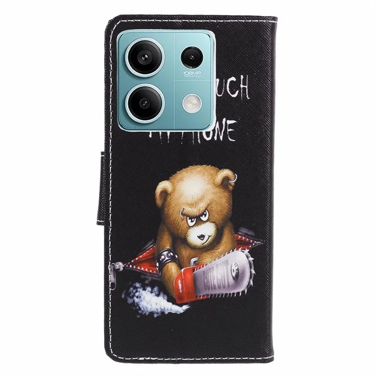 Phone Case for Xiaomi Redmi Note 13 5G PU Leather Cross Texture Wallet Cover