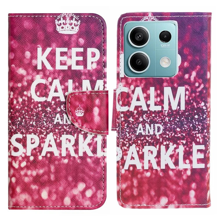 Phone Case for Xiaomi Redmi Note 13 5G PU Leather Cross Texture Wallet Cover