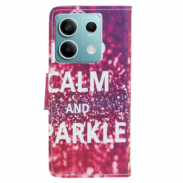 Phone Case for Xiaomi Redmi Note 13 5G PU Leather Cross Texture Wallet Cover