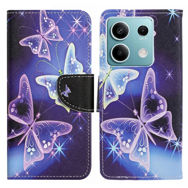 Phone Case for Xiaomi Redmi Note 13 5G PU Leather Cross Texture Wallet Cover