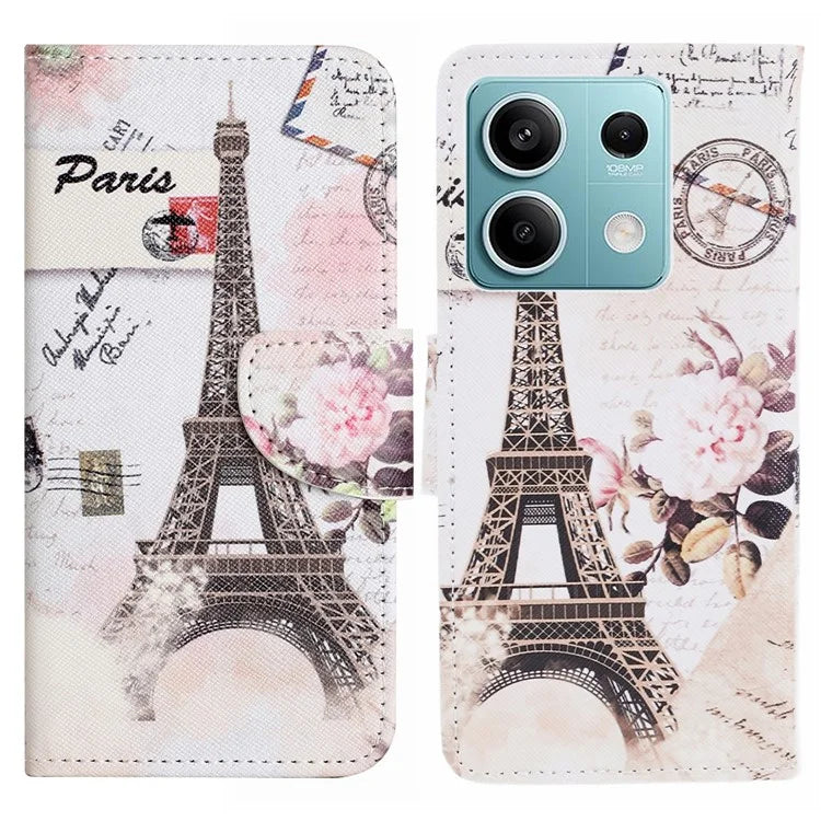 Phone Case for Xiaomi Redmi Note 13 5G PU Leather Cross Texture Wallet Cover