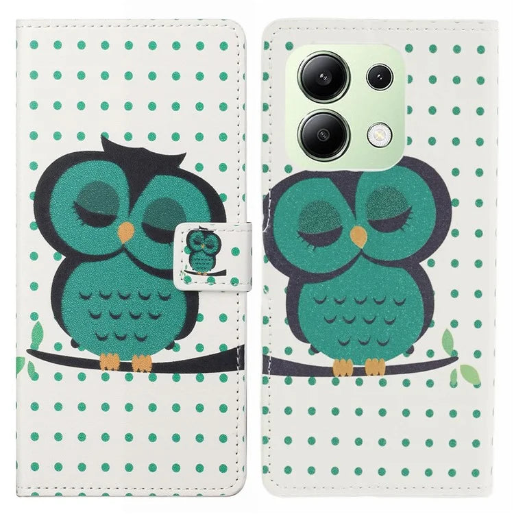 For Xiaomi Redmi Note 13 4G Case Wallet PU Leather Pattern Printing Phone Cover