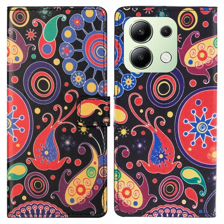For Xiaomi Redmi Note 13 4G Case Wallet PU Leather Pattern Printing Phone Cover