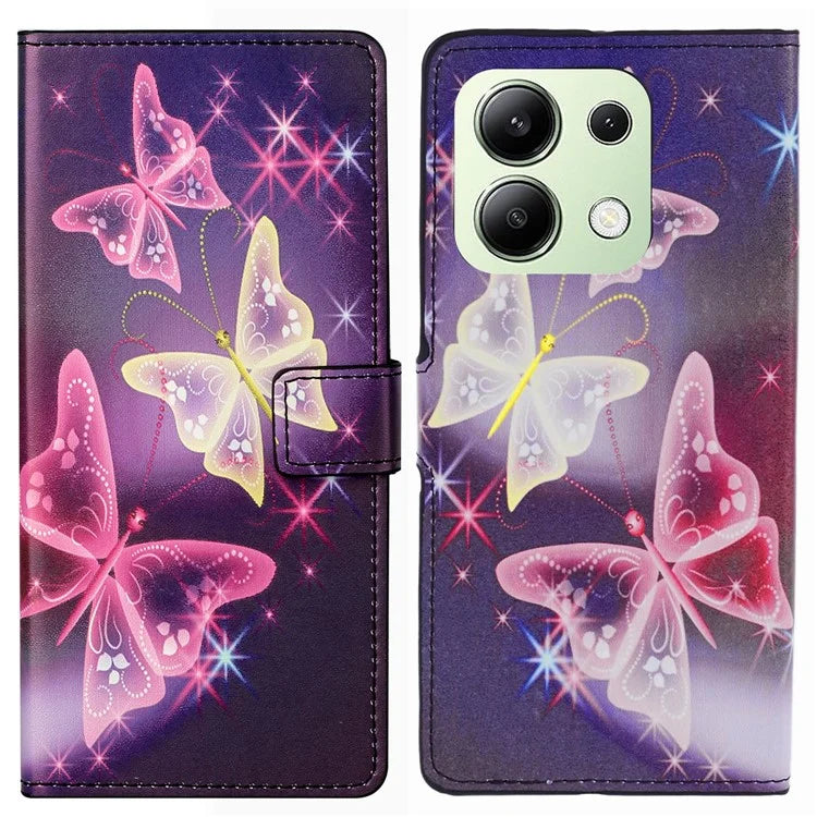 For Xiaomi Redmi Note 13 4G Case Wallet PU Leather Pattern Printing Phone Cover
