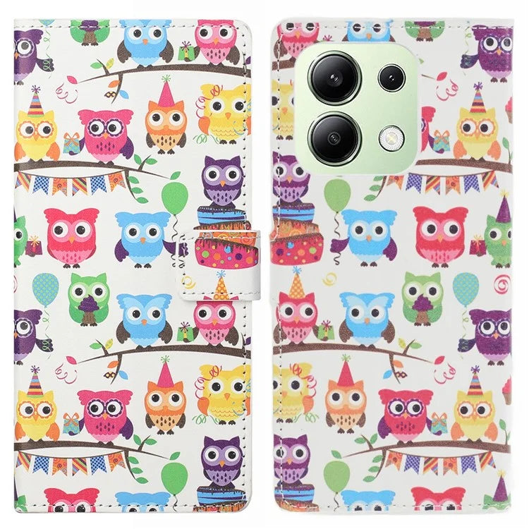 For Xiaomi Redmi Note 13 4G Case Wallet PU Leather Pattern Printing Phone Cover