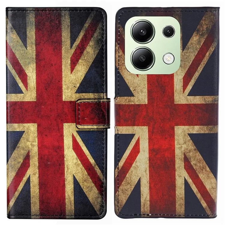 For Xiaomi Redmi Note 13 4G Case Wallet PU Leather Pattern Printing Phone Cover