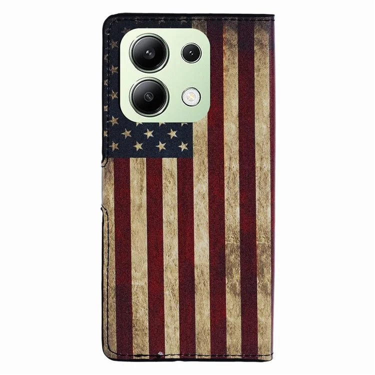 For Xiaomi Redmi Note 13 4G Case Wallet PU Leather Pattern Printing Phone Cover