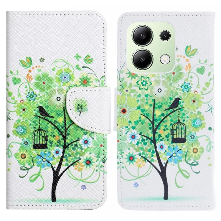 For Xiaomi Redmi Note 13 4G Wallet Flip Cover PU Leather Pattern Phone Case Cross Texture