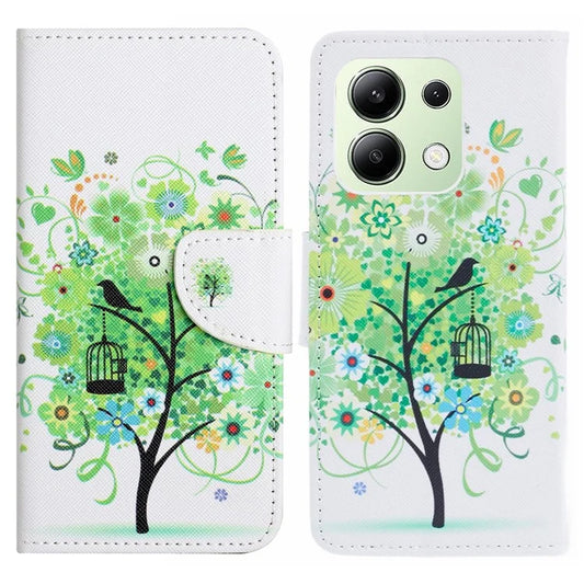 For Xiaomi Redmi Note 13 4G Wallet Flip Cover PU Leather Pattern Phone Case Cross Texture