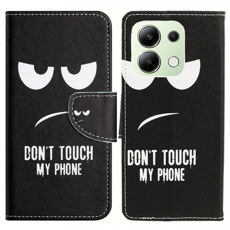 For Xiaomi Redmi Note 13 4G Wallet Flip Cover PU Leather Pattern Phone Case Cross Texture
