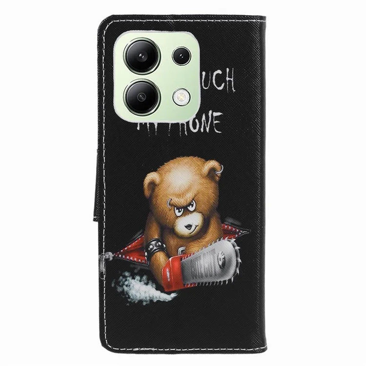 For Xiaomi Redmi Note 13 4G Wallet Flip Cover PU Leather Pattern Phone Case Cross Texture