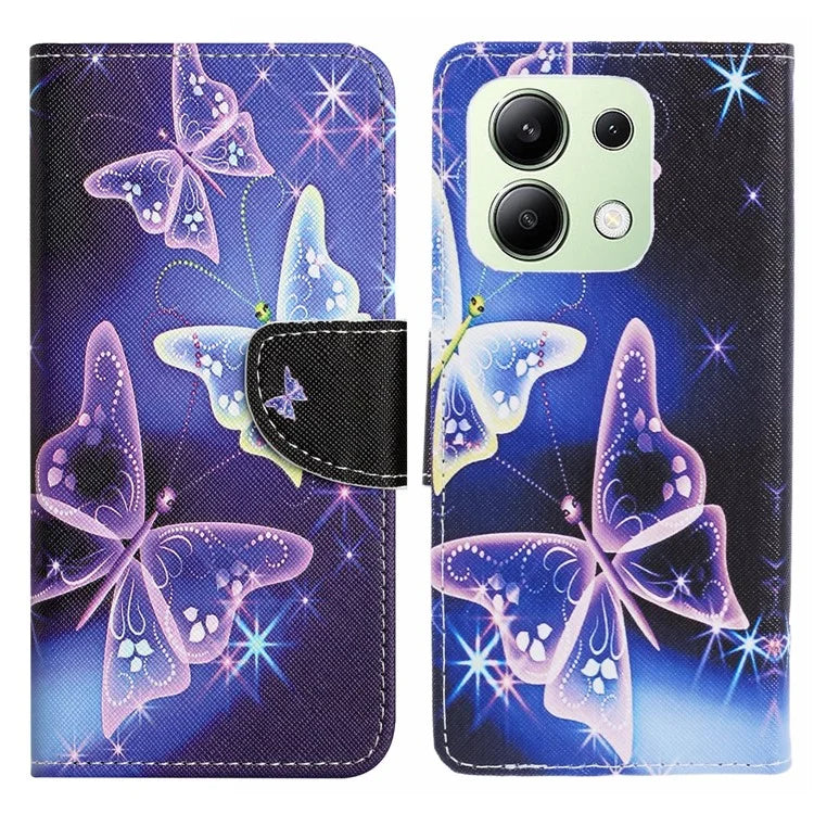 For Xiaomi Redmi Note 13 4G Wallet Flip Cover PU Leather Pattern Phone Case Cross Texture