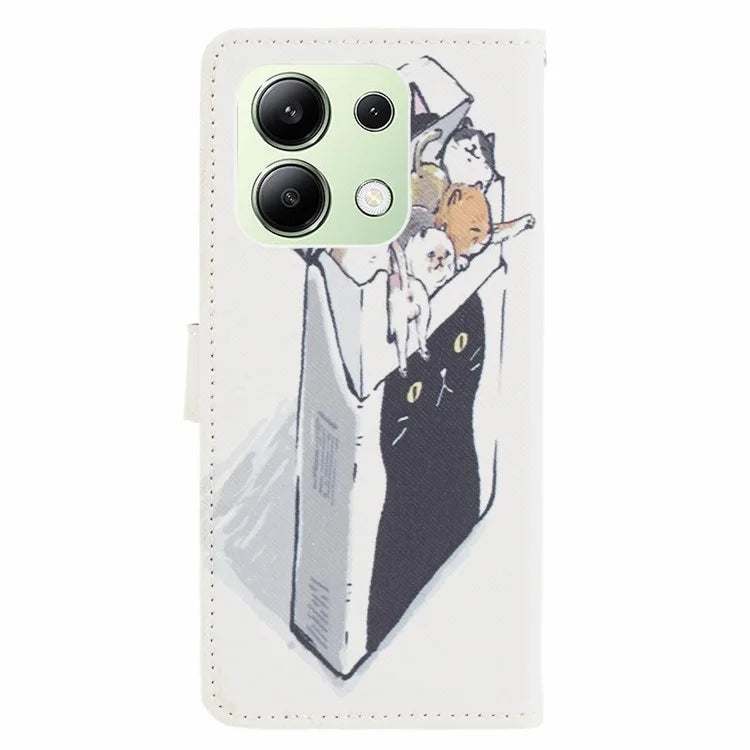 For Xiaomi Redmi Note 13 4G Phone Case Leather 3D Pattern Magnetic Folio Cover