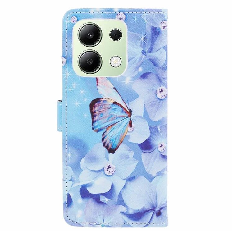 For Xiaomi Redmi Note 13 4G Phone Case Leather 3D Pattern Magnetic Folio Cover