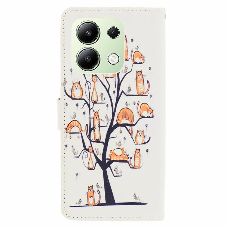 For Xiaomi Redmi Note 13 4G Phone Case Leather 3D Pattern Magnetic Folio Cover