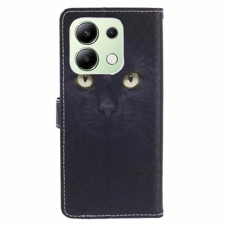 For Xiaomi Redmi Note 13 4G Phone Case Leather 3D Pattern Magnetic Folio Cover