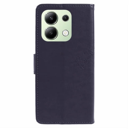 For Xiaomi Redmi Note 13 4G Cell Phone Case Owl Tree Imprinted PU Leather Stand Cover