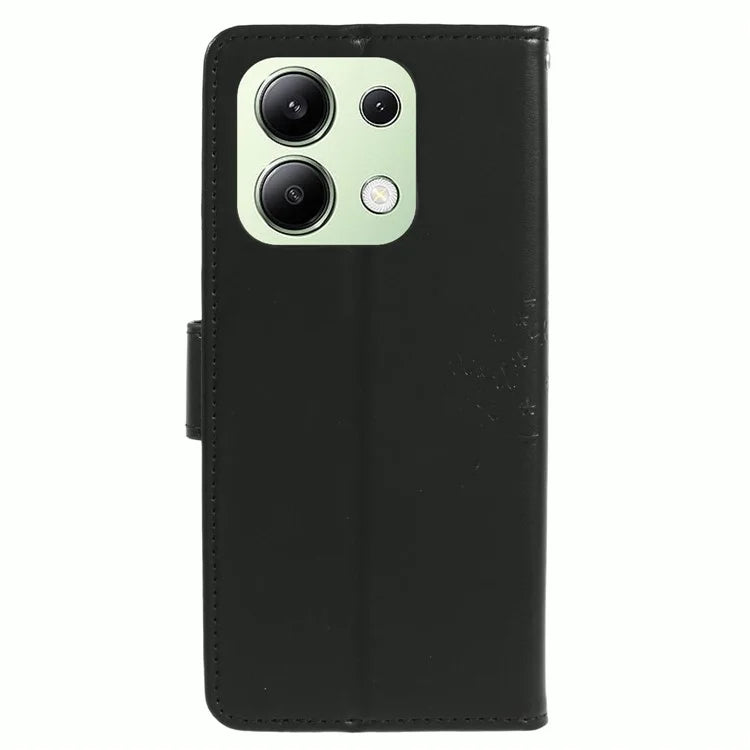 For Xiaomi Redmi Note 13 4G Cell Phone Case Owl Tree Imprinted PU Leather Stand Cover