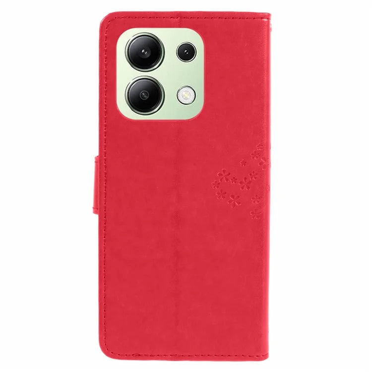 For Xiaomi Redmi Note 13 4G Cell Phone Case Owl Tree Imprinted PU Leather Stand Cover