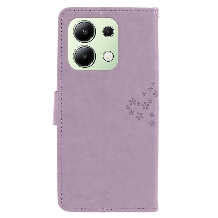 For Xiaomi Redmi Note 13 4G Cell Phone Case Owl Tree Imprinted PU Leather Stand Cover