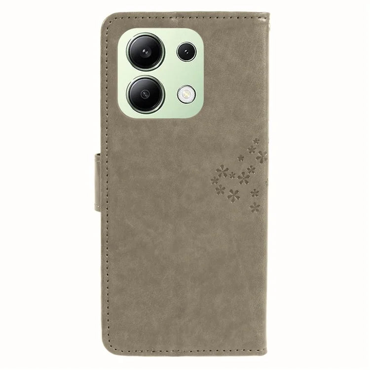 For Xiaomi Redmi Note 13 4G Cell Phone Case Owl Tree Imprinted PU Leather Stand Cover