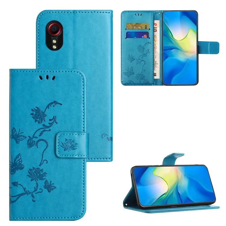 For Samsung Galaxy Xcover 7 Cell Phone Case Drop Resistant Imprinted PU Leather Wallet Cover