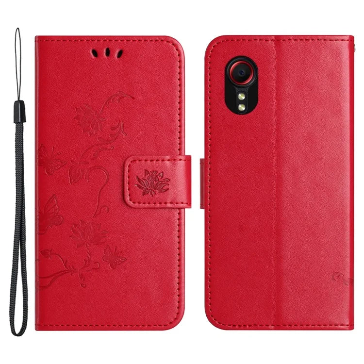 For Samsung Galaxy Xcover 7 Cell Phone Case Drop Resistant Imprinted PU Leather Wallet Cover